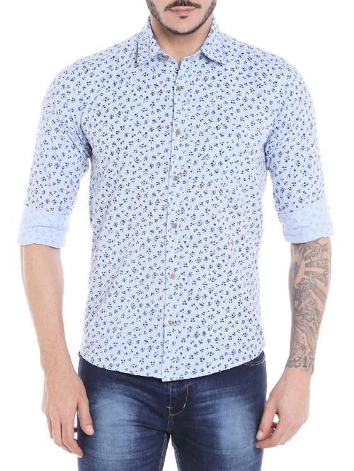 blue cotton casual shirt - 14537517 - Standard Image - 1