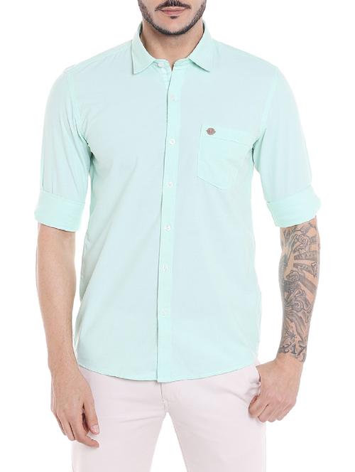 light blue cotton casual shirt - 14537519 - Standard Image - 1