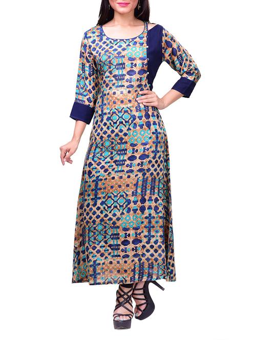 multi colored cotton straight kurta - 14537658 - Standard Image - 1