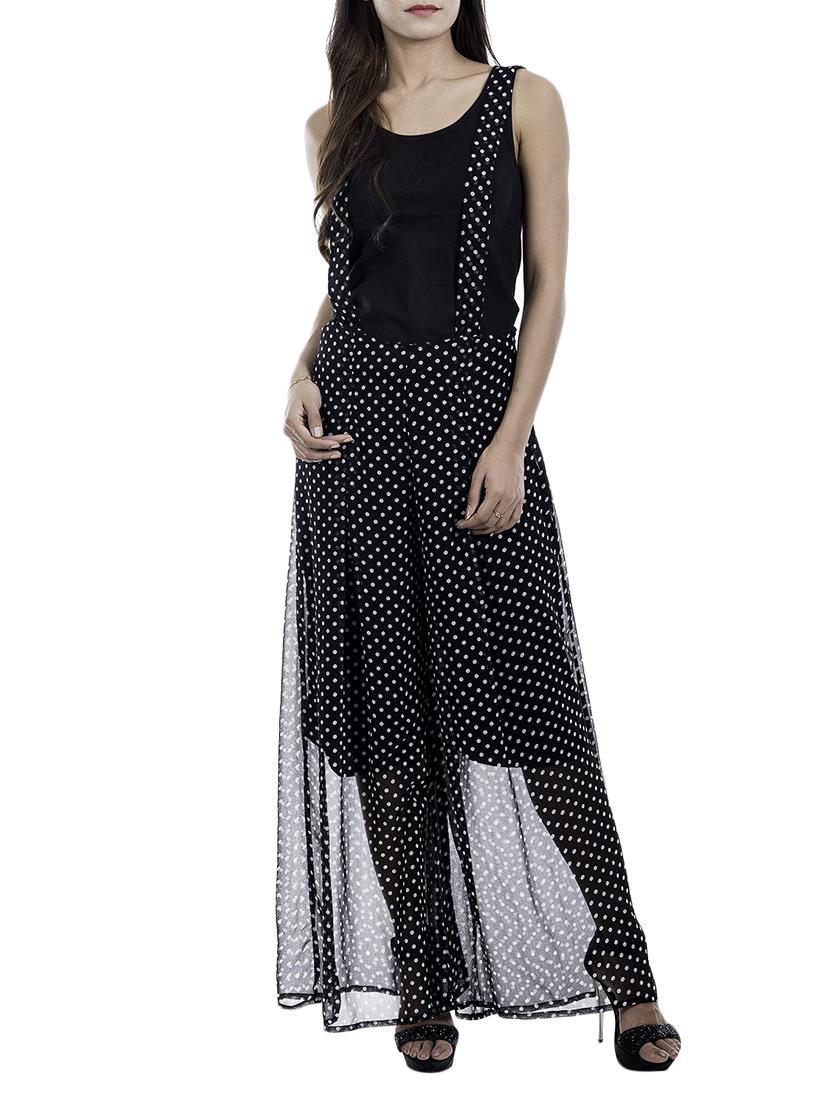 Amadore black georgette dungree jumpsuit - 14537670 - Zoom Image - 1