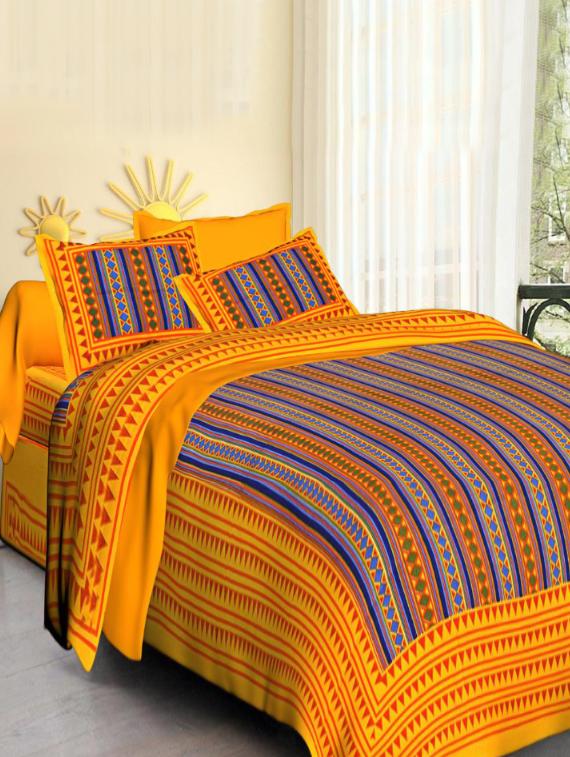 Geometric Print Double bedsheet with two pillow covers - 14537712 - Zoom Image - 1