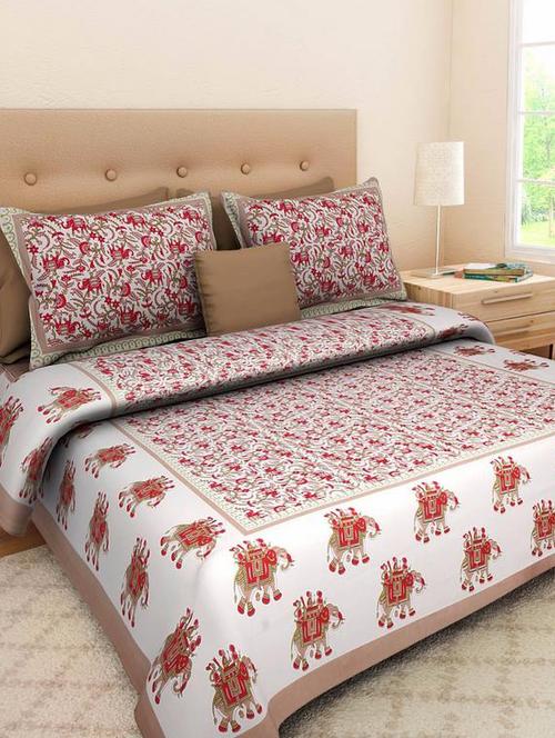 Ethnic Print Double bedsheet with two pillow covers - 14537719 - Standard Image - 1