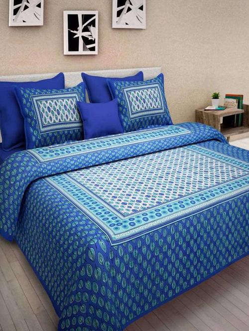 Ethnic Print Double bedsheet with two pillow covers - 14537735 - Standard Image - 1