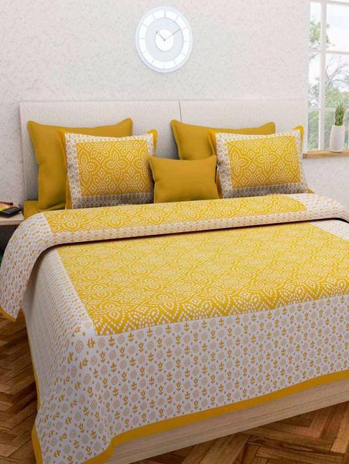 Ethnic Print Double bedsheet with two pillow covers - 14537737 - Standard Image - 1