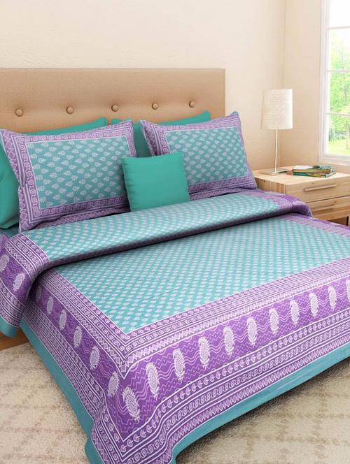 Ethnic Print Double bedsheet with two pillow covers - 14537767 - Standard Image - 1