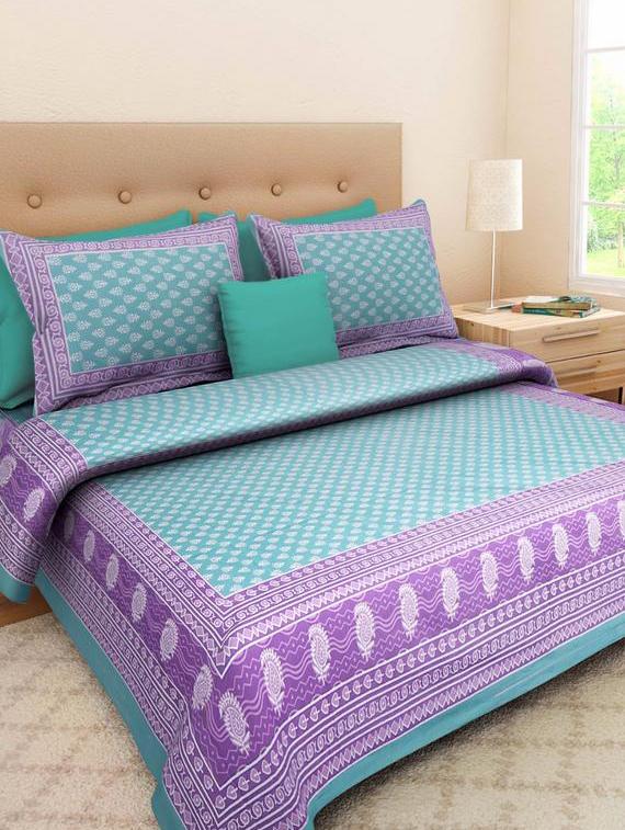 Ethnic Print Double bedsheet with two pillow covers - 14537767 - Zoom Image - 1