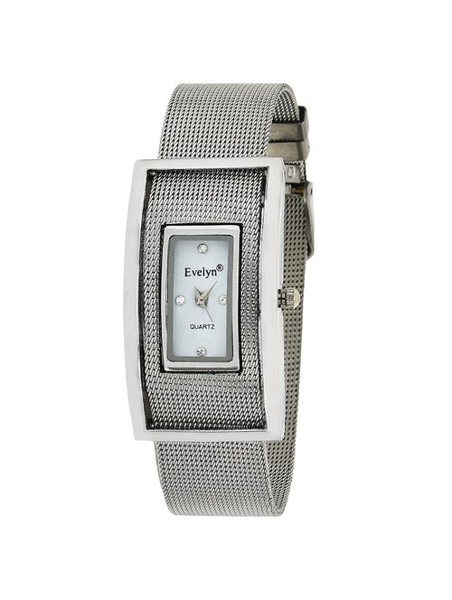 evelyn square analogue white dial stainless steel girls watches-eve-501 - 14537949 - Standard Image - 1