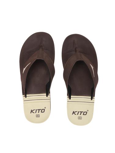 brown leatherette toe separator flip flops - 14538109 - Very Small Image - 1