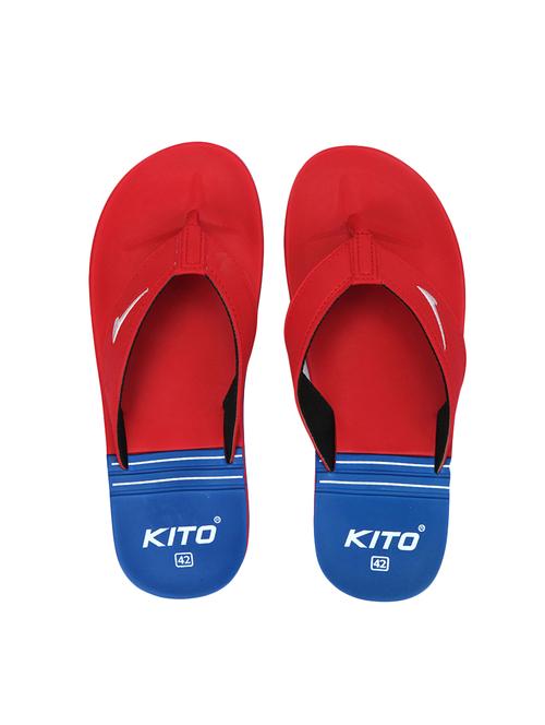 red leatherette toe separator flip flops - 14538110 - Very Small Image - 1