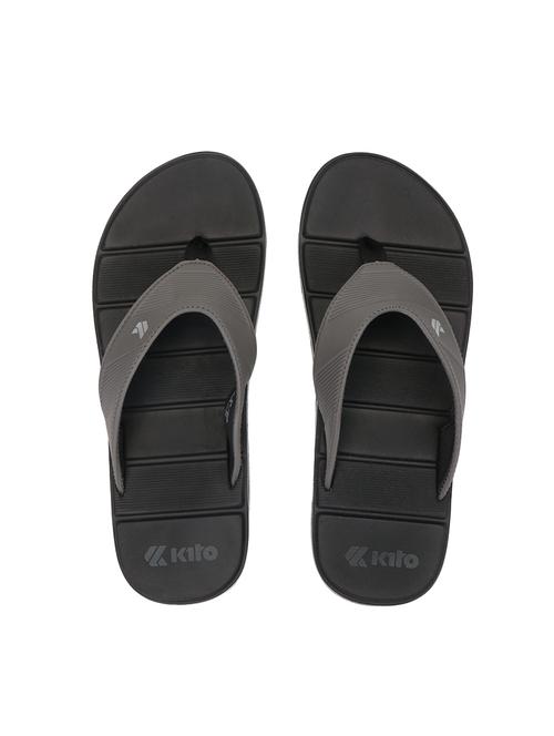grey leatherette toe separator flip flops - 14538112 - Very Small Image - 1