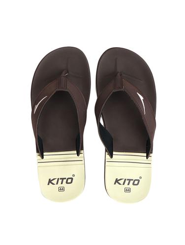brown leatherette toe separator flip flops - 14538119 - Very Small Image - 1