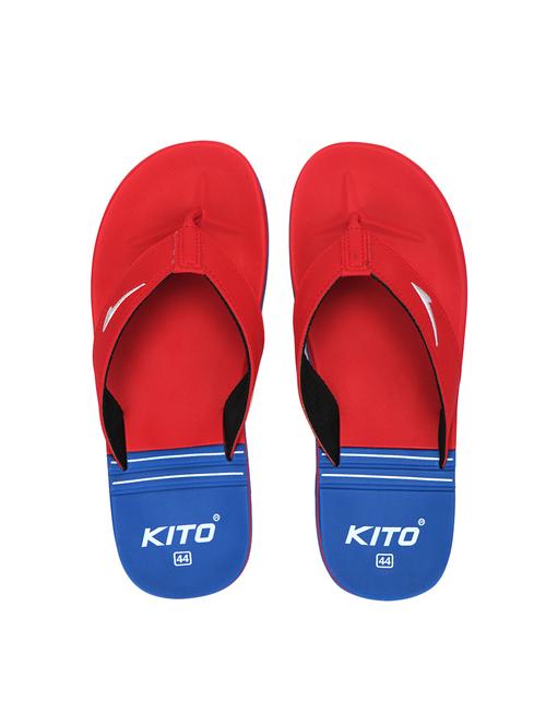 red leatherette toe separator flip flops - 14538120 - Very Small Image - 1