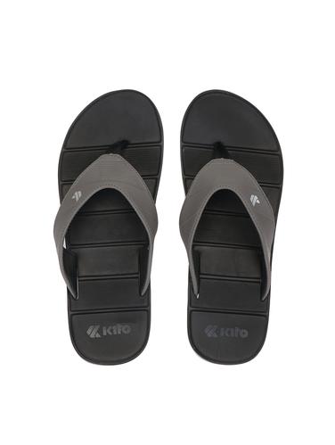 grey leatherette toe separator flip flops - 14538122 - Very Small Image - 1