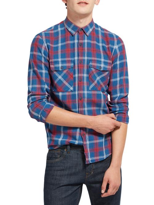 blue cotton casual shirt - 14538229 - Very Small Image - 1
