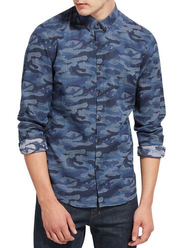 blue cotton casual shirt - 14538232 - Very Small Image - 1