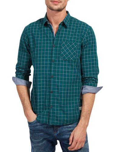 green cotton casual shirt - 14538238 - Very Small Image - 1