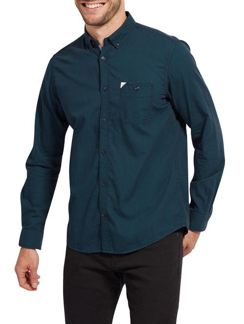 blue cotton casual shirt - 14538243 - Very Small Image - 1