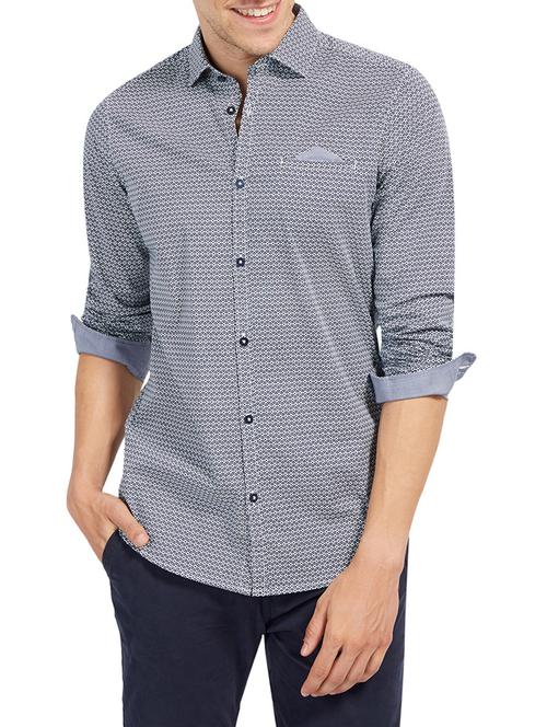 black cotton printed casual shirt - 14538253 - Very Small Image - 1