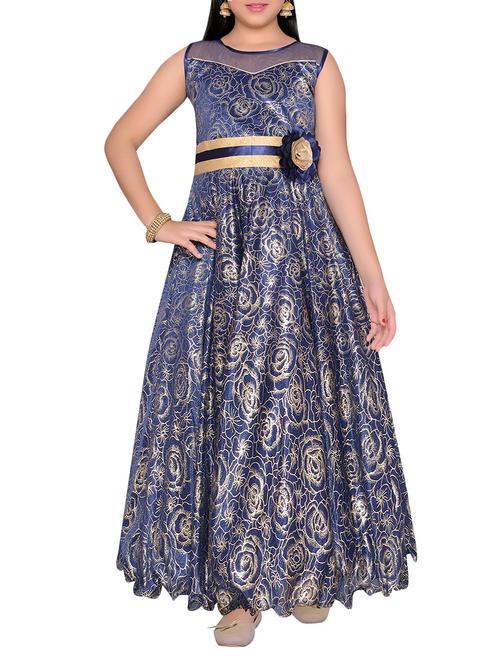 blue net party gown - 14538313 - Standard Image - 1