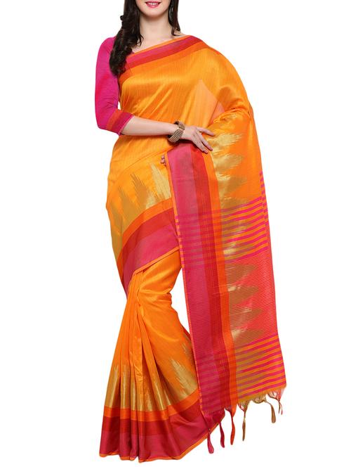 orange kheecha silk maheswari saree - 14538477 - Very Small Image - 1