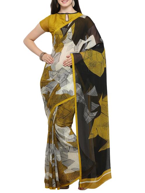 multi colored chiffon printed saree with blouse - 14538596 - Very Small Image - 1