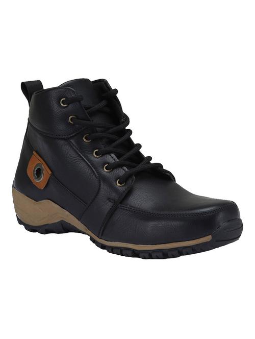black leatherette low ankle boot - 14538628 - Very Small Image - 1