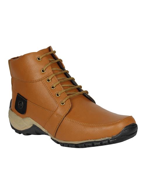 tan leatherette low ankle boot - 14538629 - Very Small Image - 1