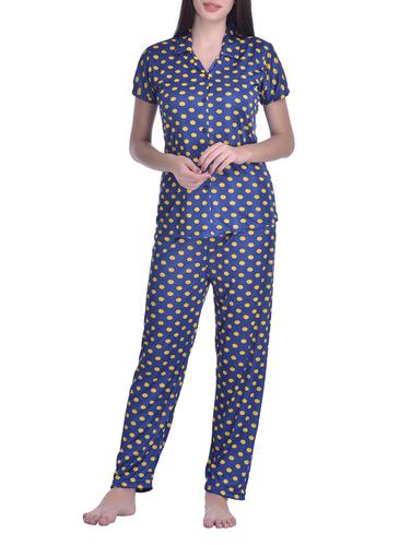 blue printed nightwear set - 14538677 - Very Small Image - 1