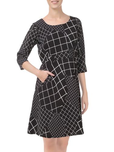 black crepe a line dress - 14538714 - Very Small Image - 1