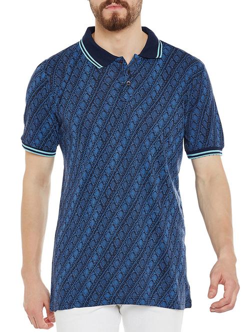 blue cotton all over print t-shirt - 14538756 - Very Small Image - 1