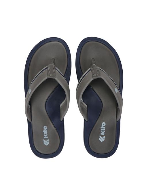 grey leatherette toe separator flip flops - 14538778 - Very Small Image - 1