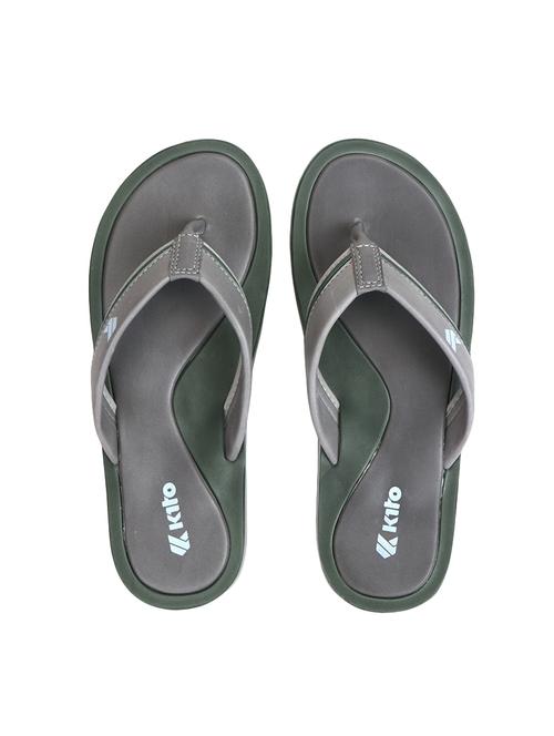 grey leatherette toe separator flip flops - 14538786 - Very Small Image - 1