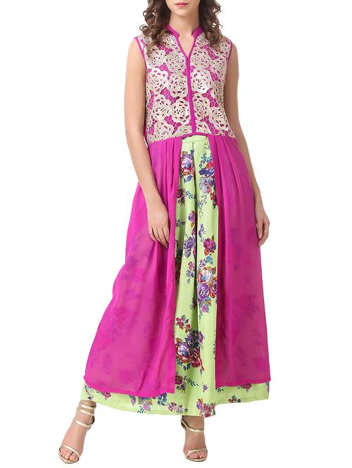pink kurta skirt set - 14538835 - Very Small Image - 1