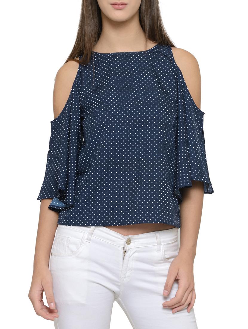 blue printed crepe top - 14539550 - Zoom Image - 1