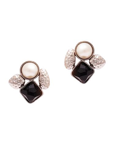 Black metal studs earrings - 14539622 - Very Small Image - 1