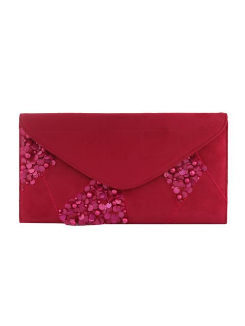 red suede envelope clutch - 14539718 - Very Small Image - 1