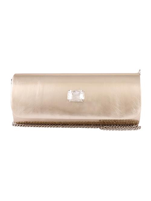 gold leather clutch - 14539735 - Very Small Image - 1