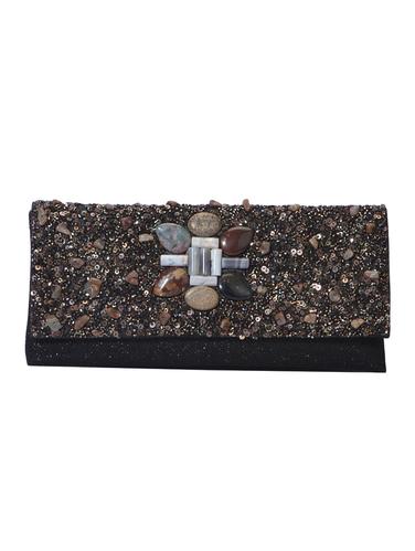black leather envelope clutch - 14539742 - Very Small Image - 1