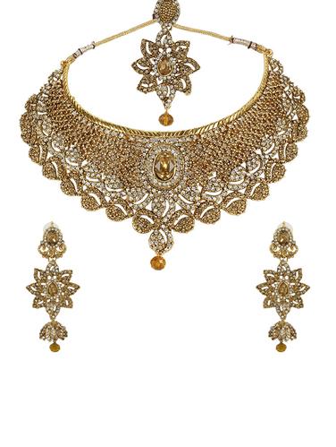 white metal bridal necklace - 14539775 - Very Small Image - 1