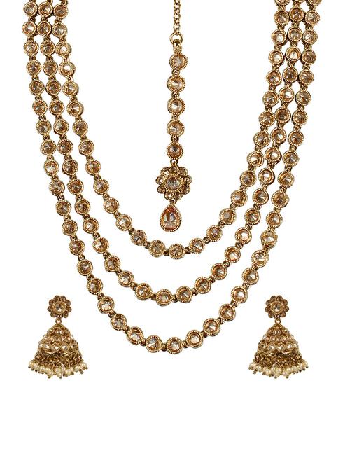 gold metal bridal necklace - 14539786 - Very Small Image - 1