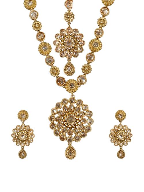 gold metal bridal necklace - 14539789 - Very Small Image - 1
