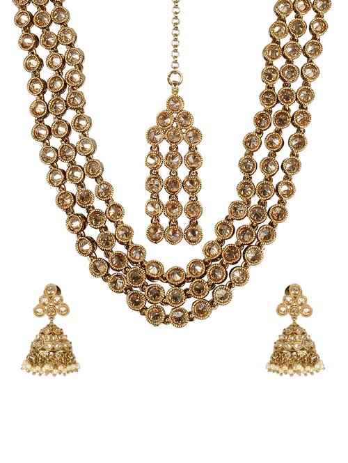 gold metal bridal necklace - 14539791 - Very Small Image - 1