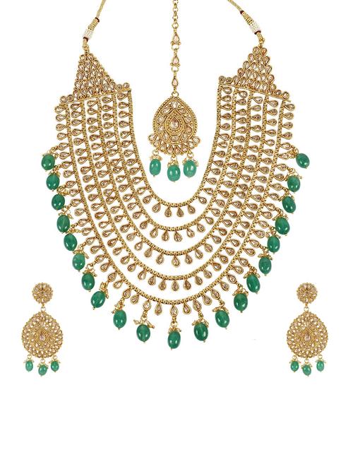 green metal bridal necklace - 14539798 - Very Small Image - 1