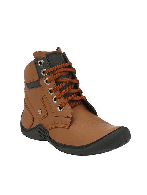 tan leather high ankle boots - 14539924 - Very Small Image - 1