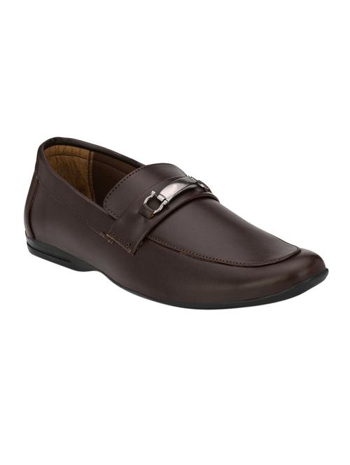 brown leatherette formal slip on - 14539927 - Standard Image - 1