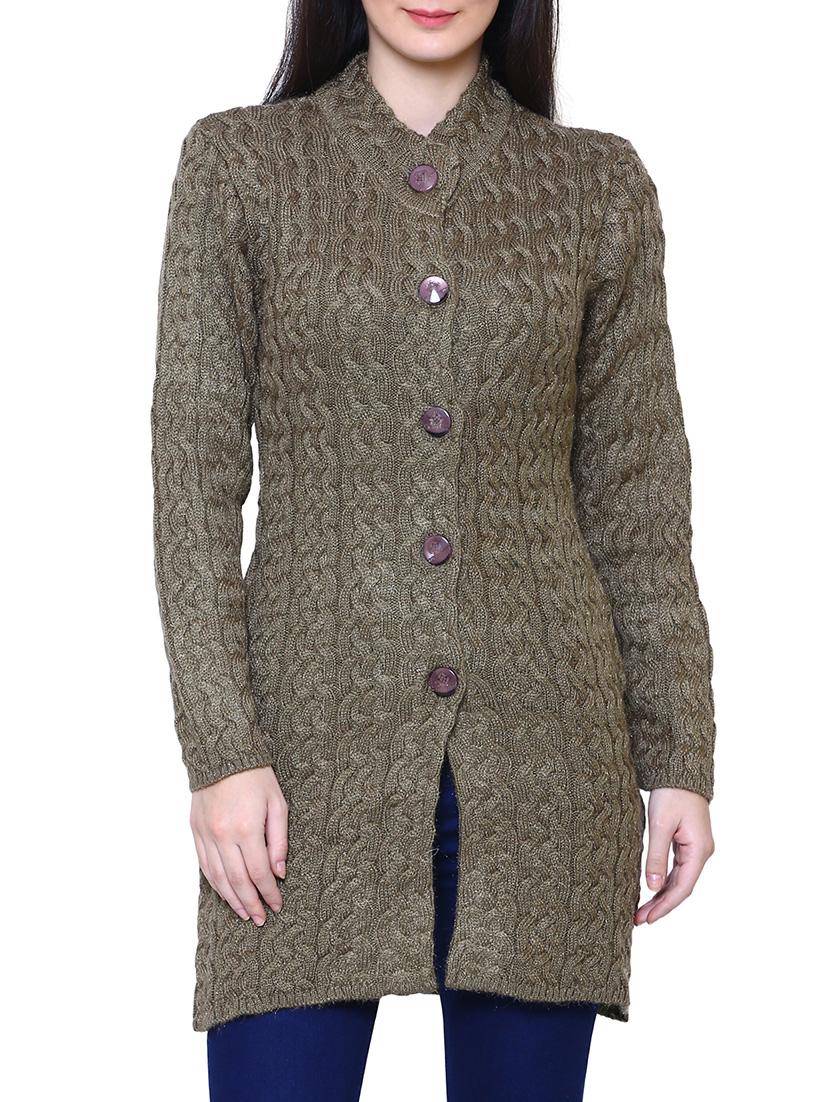 beige woolen coatigan - 14539943 - Zoom Image - 1