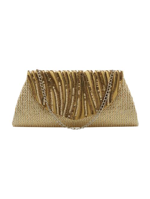 gold leather regular clutch - 14539946 - Very Small Image - 1