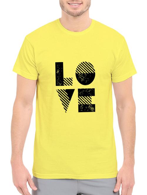 yellow cotton chest print tshirt - 14539975 - Standard Image - 1