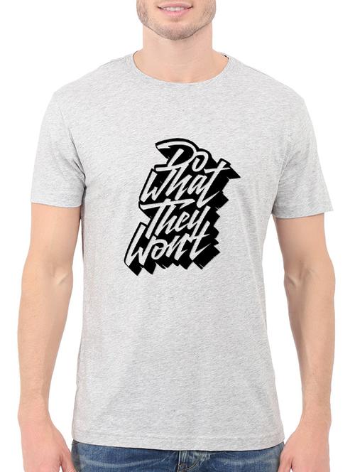 grey cotton chest print tshirt - 14539986 - Standard Image - 1