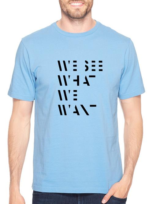 blue cotton chest print tshirt - 14540003 - Standard Image - 1